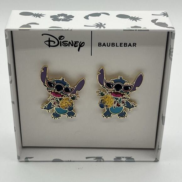 Disney Baublebar Stitch Earrings Beach Vibes Pineapple Sunglasses Gift Summer - Picture 2 of 6